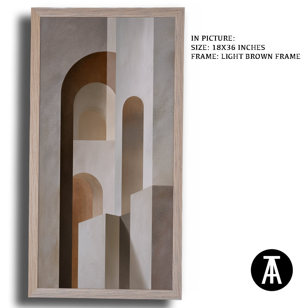 Artwork in Light Brown Frame