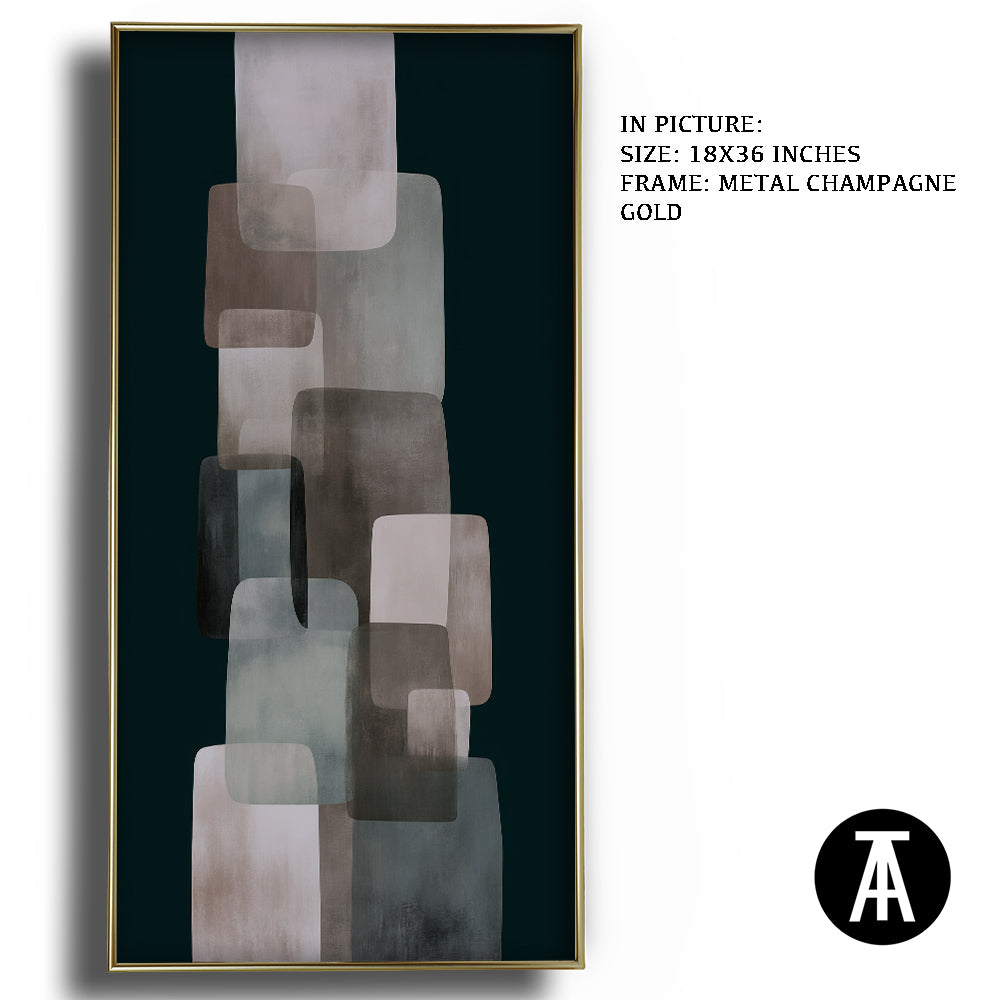 Artwork in Metal Champagne Gold Frame