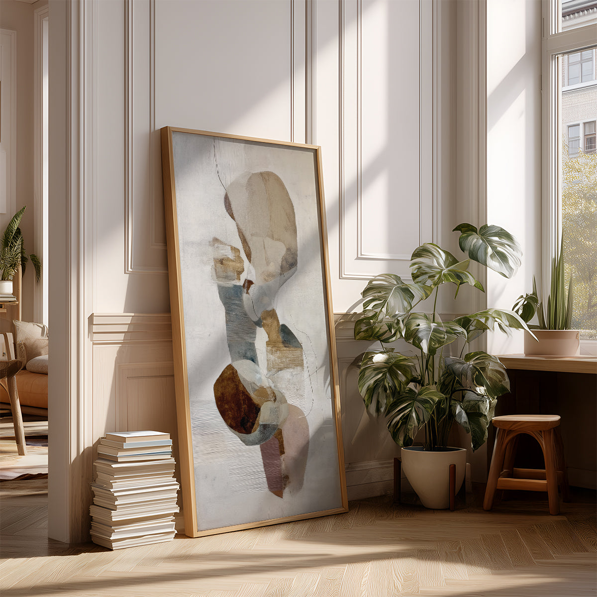 Panoramic Indian Painting in a Lifestyle Setting