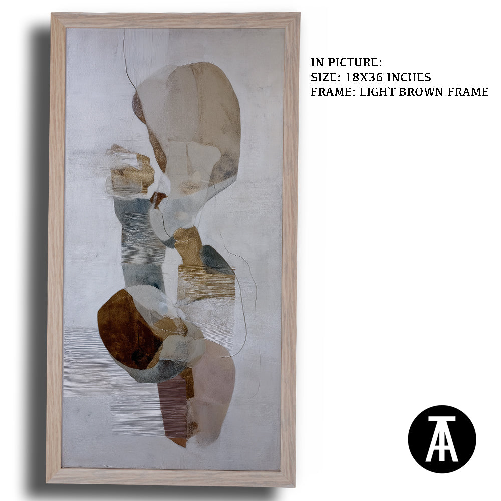 Artwork in Light Brown Frame