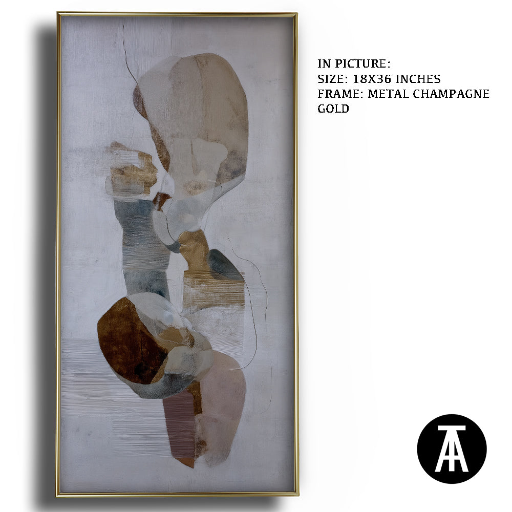 Artwork in Metal Champagne Gold Frame