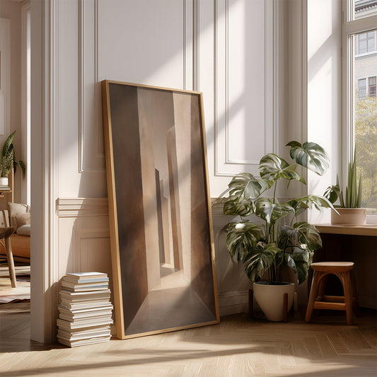 Panoramic Indian Painting in a Lifestyle Setting