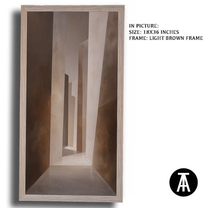 Artwork in Light Brown Frame