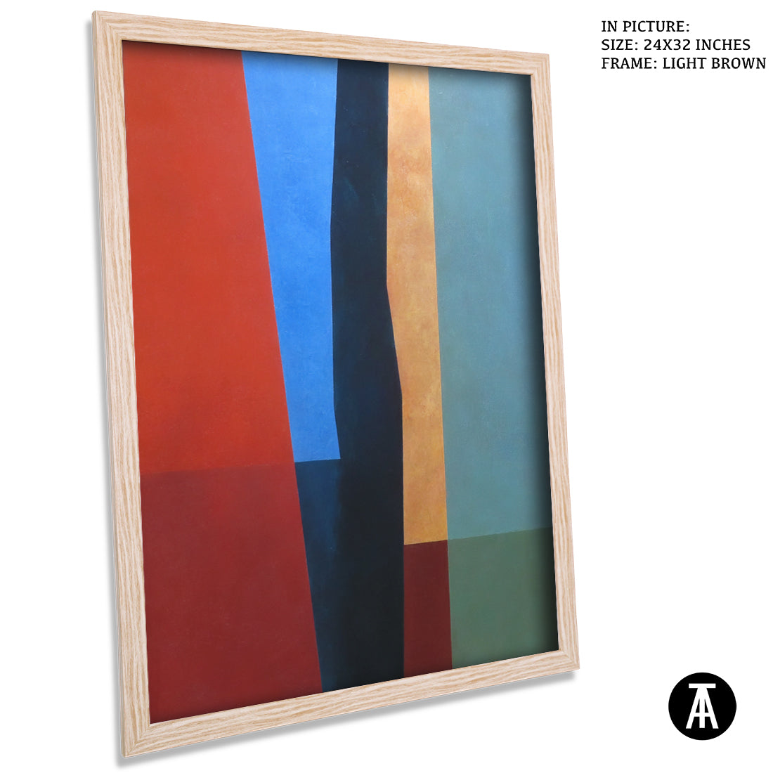 Artwork in Light Brown Frame