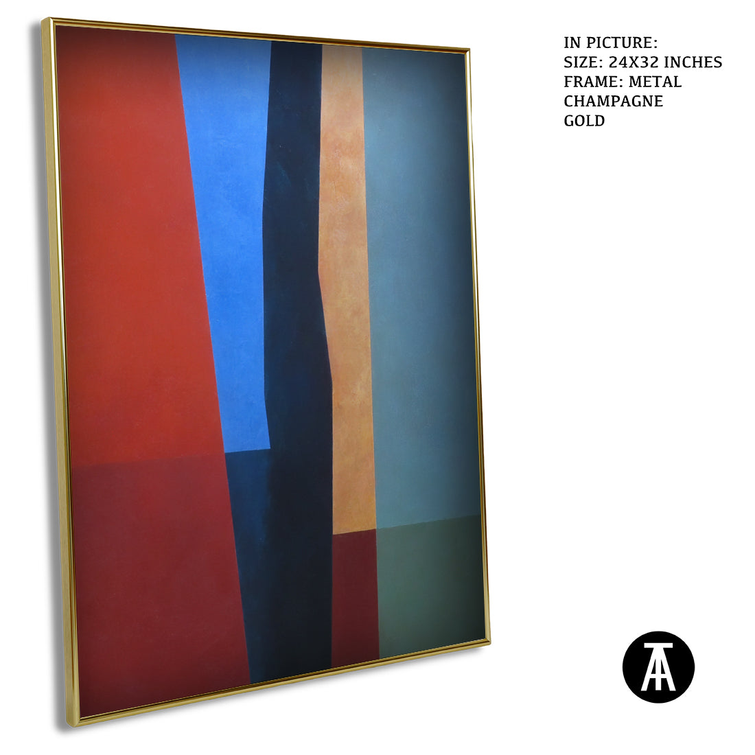 Artwork in Metal Champagne Gold Frame