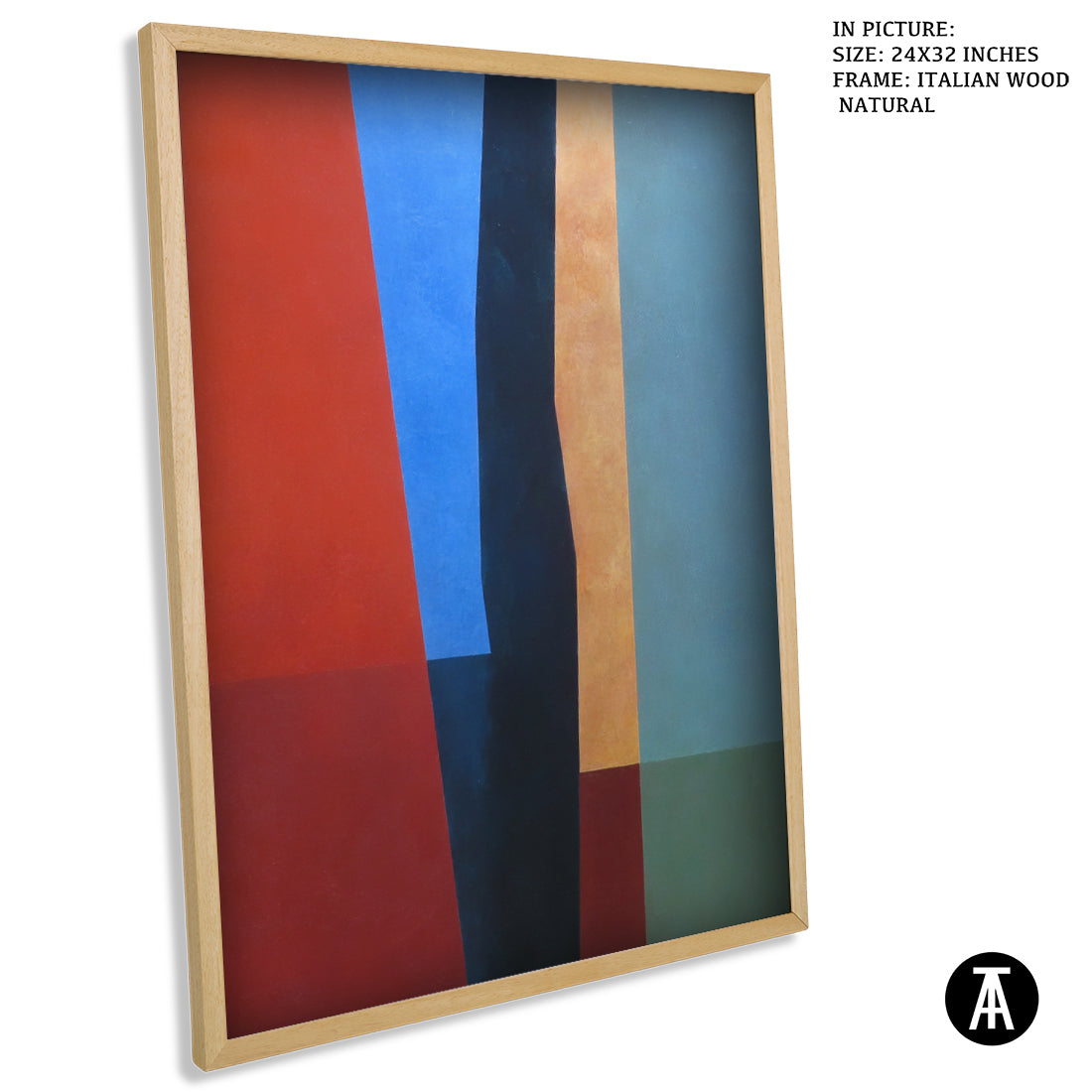 Artwork in Natural Wood Frame