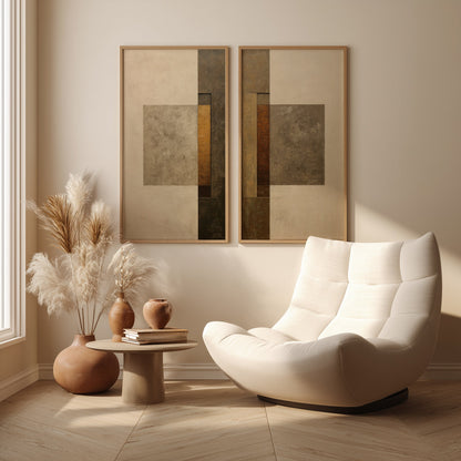 Bauhaus Abstract Painting in a Lifestyle Setting