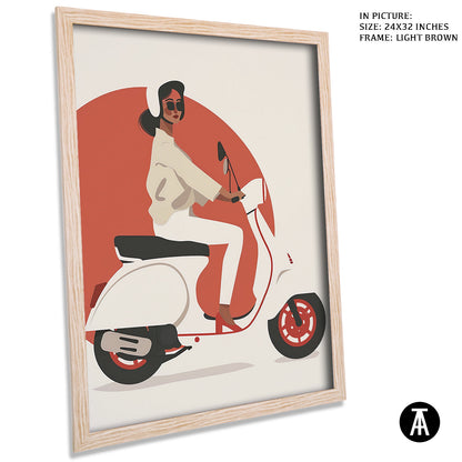 Artwork in Light Brown Frame