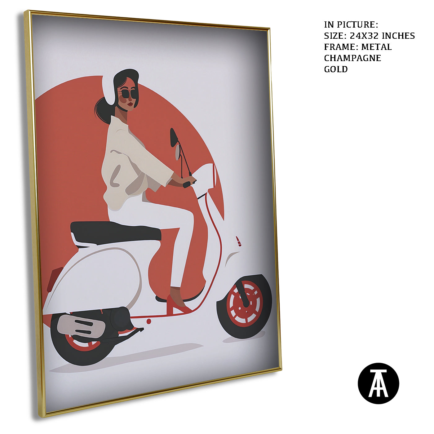 Artwork in Metal Champagne Gold Frame