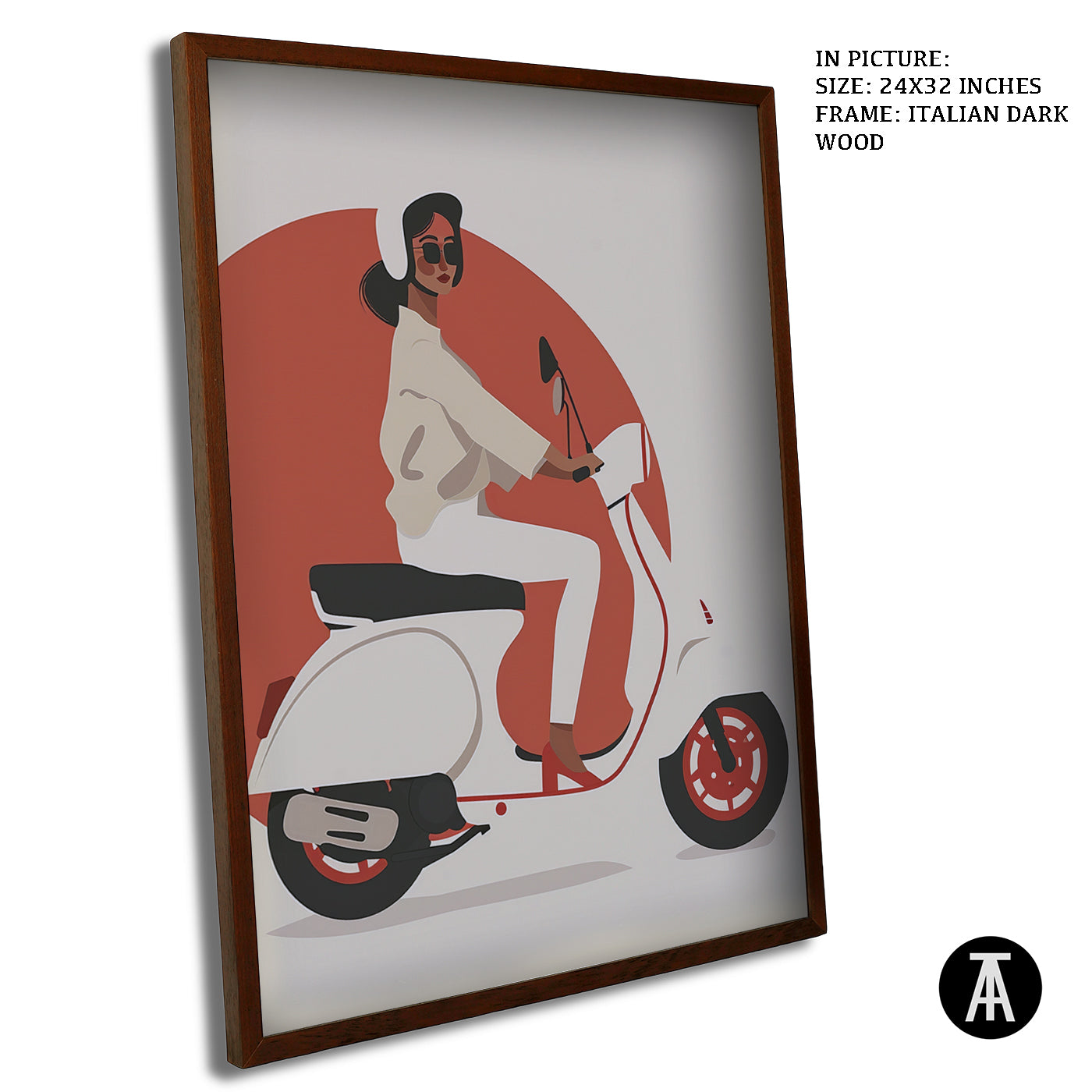 Artwork in Dark Wood Frame