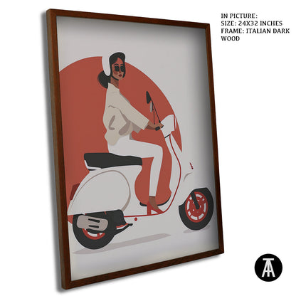 Artwork in Dark Wood Frame