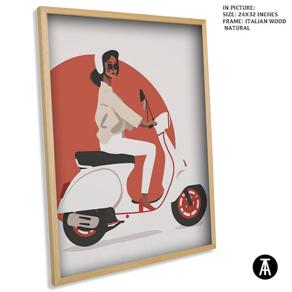 Artwork in Natural Wood Frame