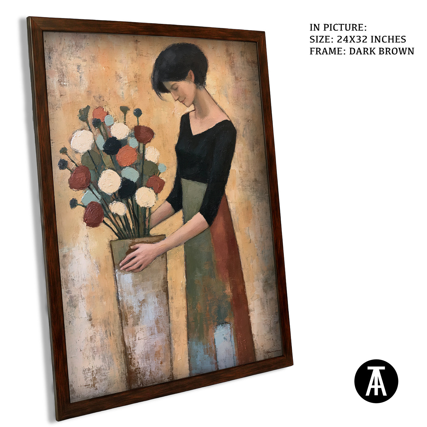 Artwork in Dark Brown Frame