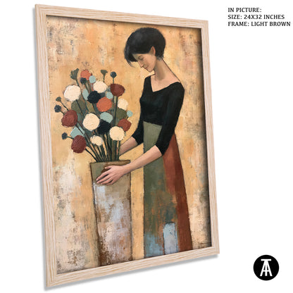 Artwork in Light Brown Frame