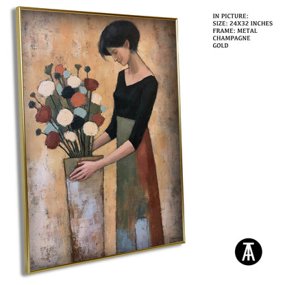 Artwork in Metal Champagne Gold Frame