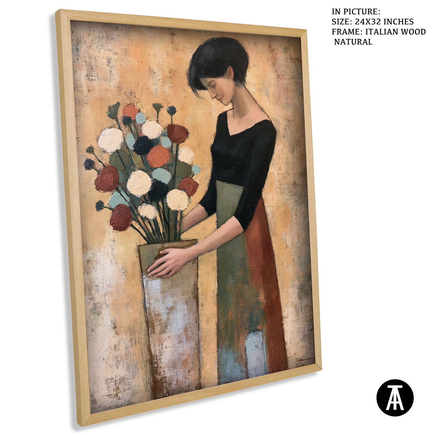Artwork in Natural Wood Frame