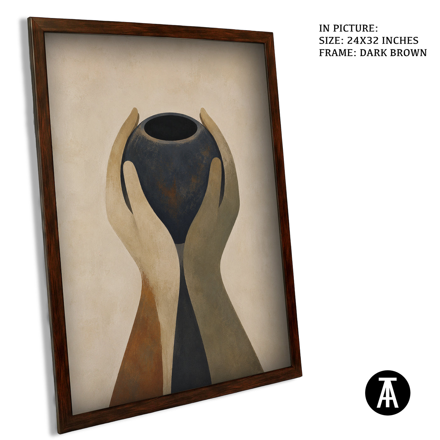 Artwork in Dark Brown Frame