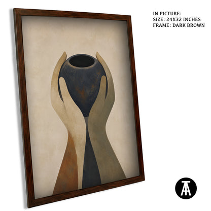 Artwork in Dark Brown Frame