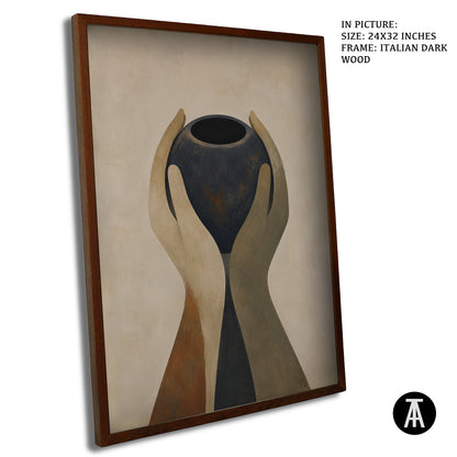 Artwork in Dark Wood Frame