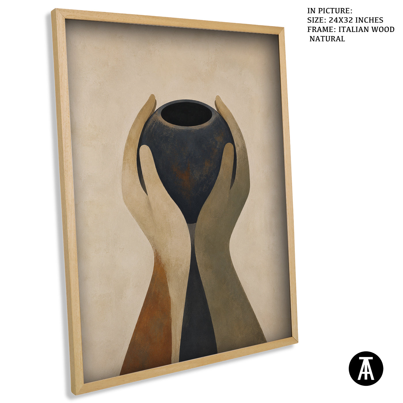 Artwork in Natural Wood Frame