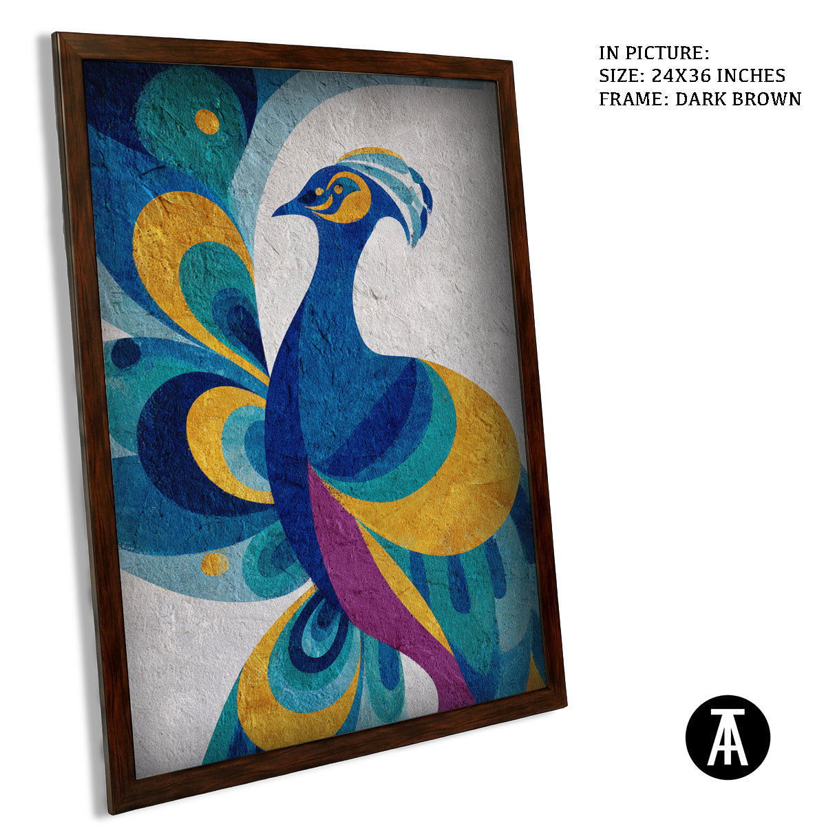 Artwork in Dark Brown Frame