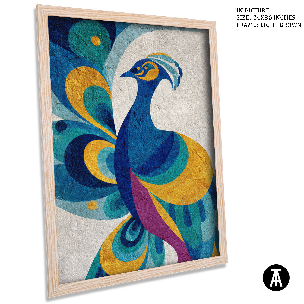 Artwork in Light Brown Frame