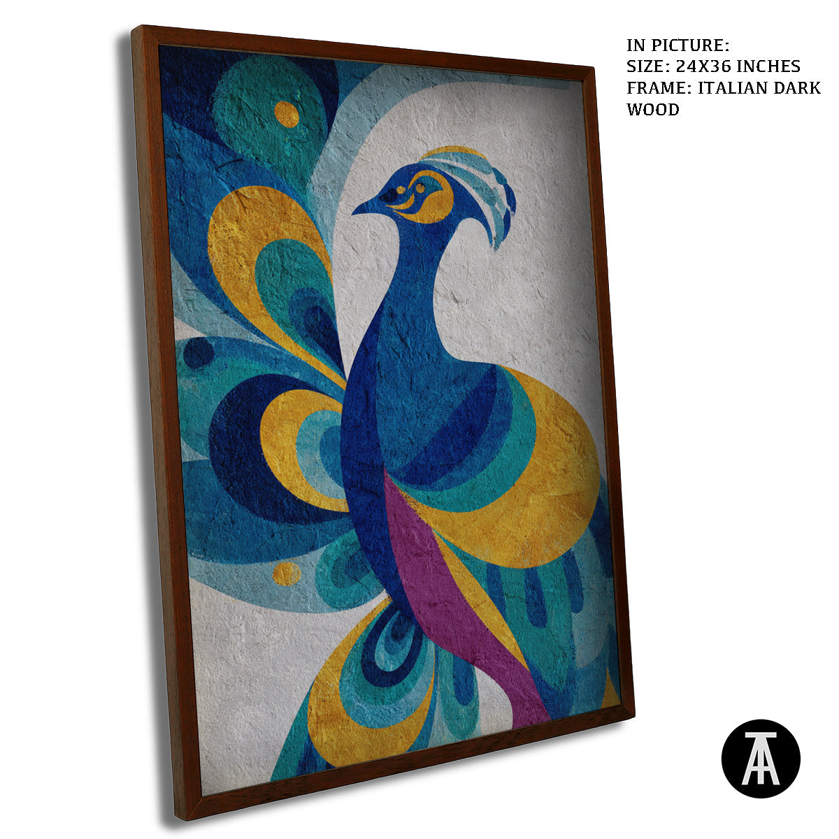 Artwork in Dark Wood Frame