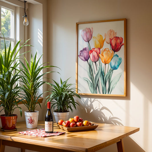 Floral Artwork in a Lifestyle Setting
