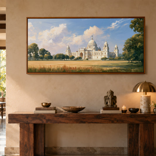 Panoramic Indian Painting in a Lifestyle Setting