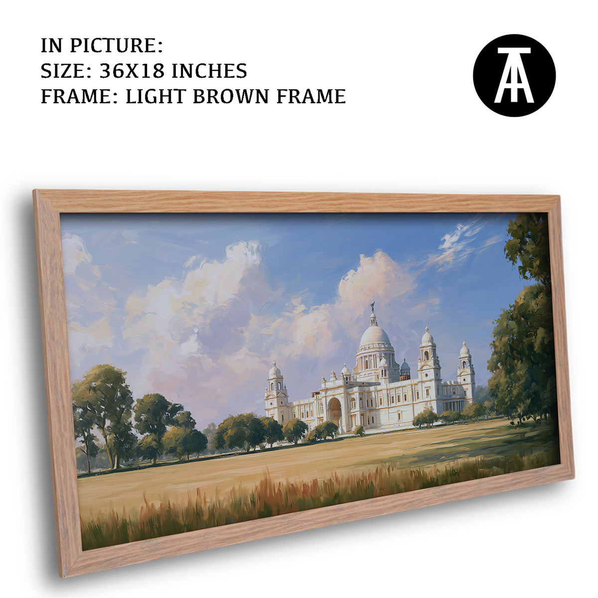 Artwork in Light Brown Frame