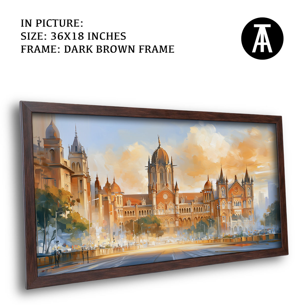Artwork in Dark Brown Frame