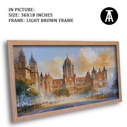 Artwork in Light Brown Frame