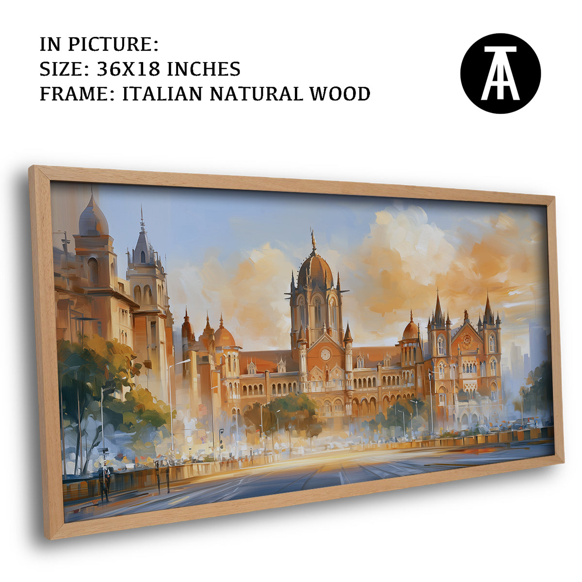 Artwork in Natural Wood Frame