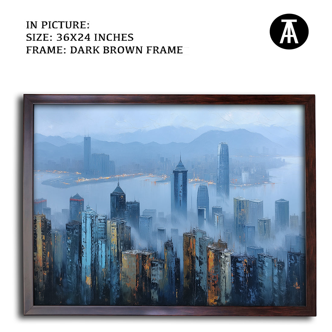 Artwork in Dark Brown Frame