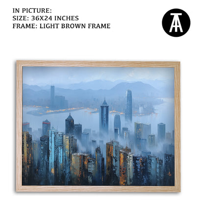 Artwork in Light Brown Frame