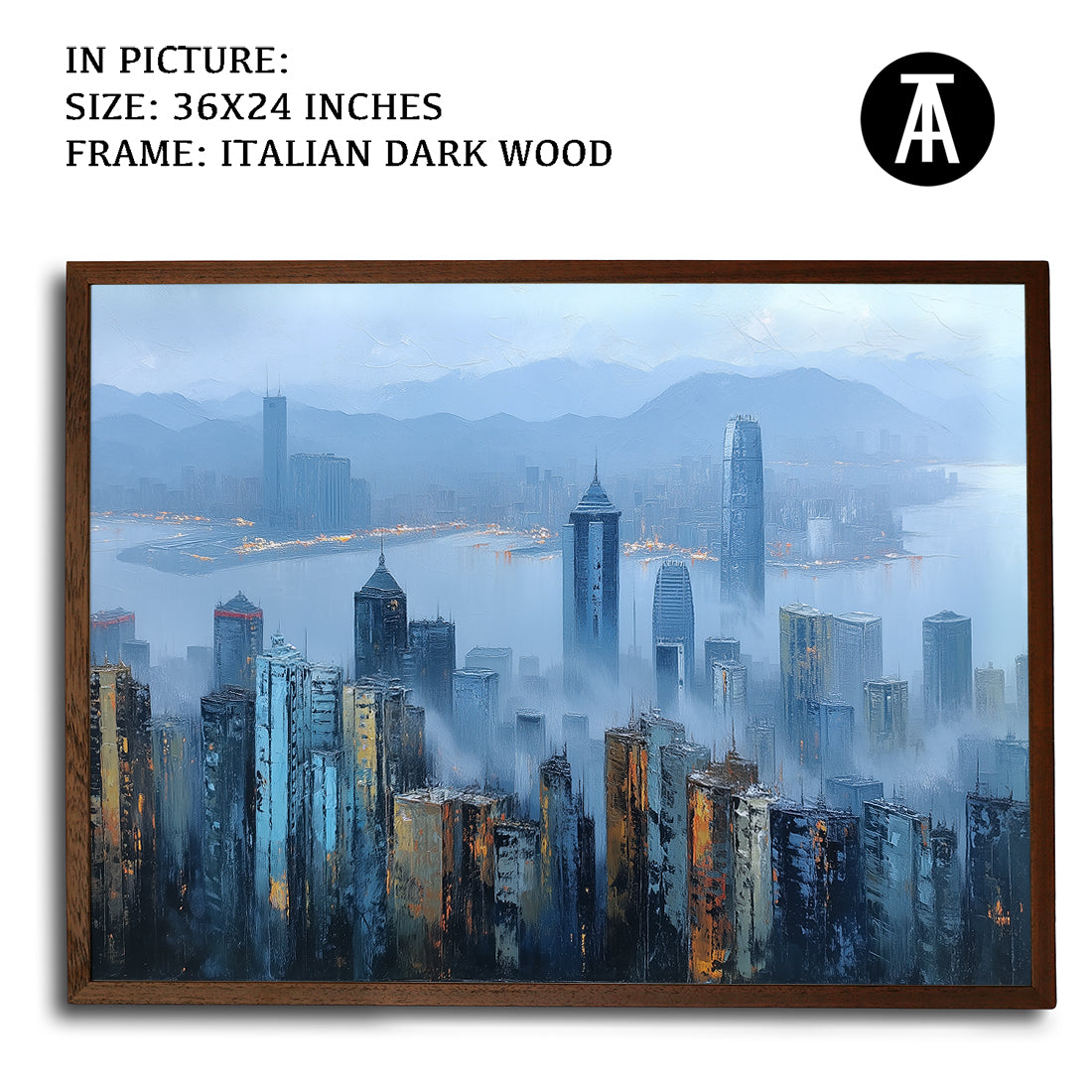 Artwork in Dark Wood Frame