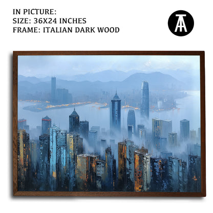 Artwork in Dark Wood Frame