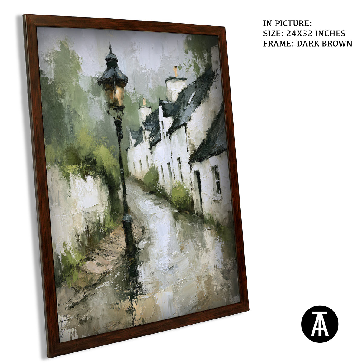 Artwork in Dark Brown Frame