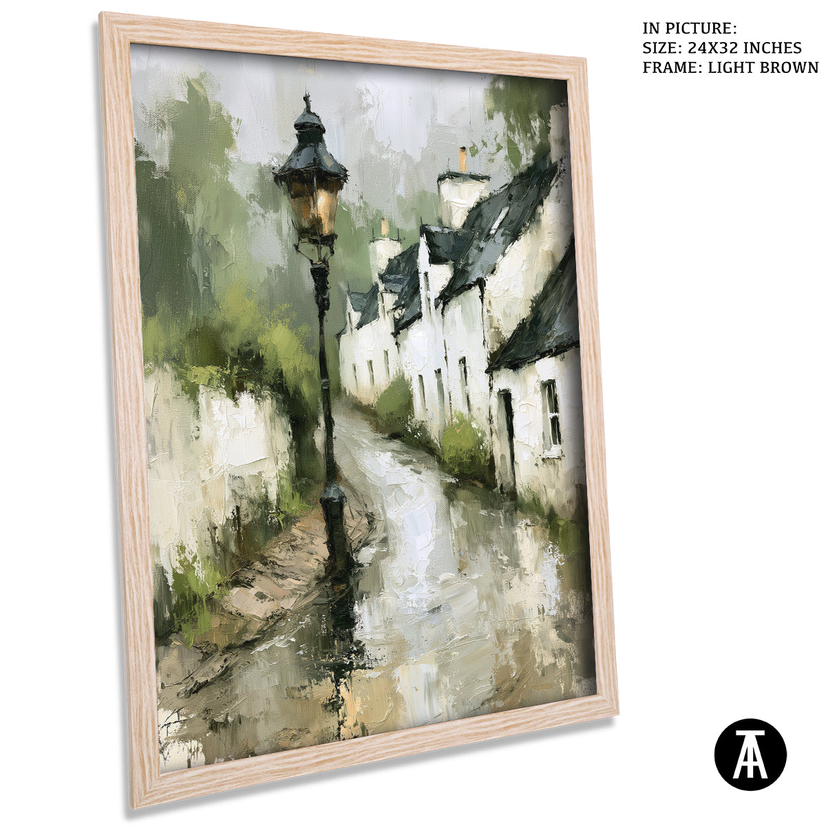 Artwork in Light Brown Frame