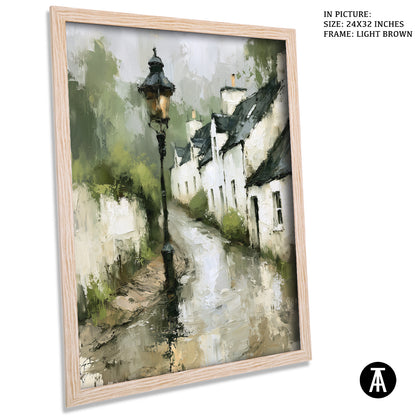 Artwork in Light Brown Frame