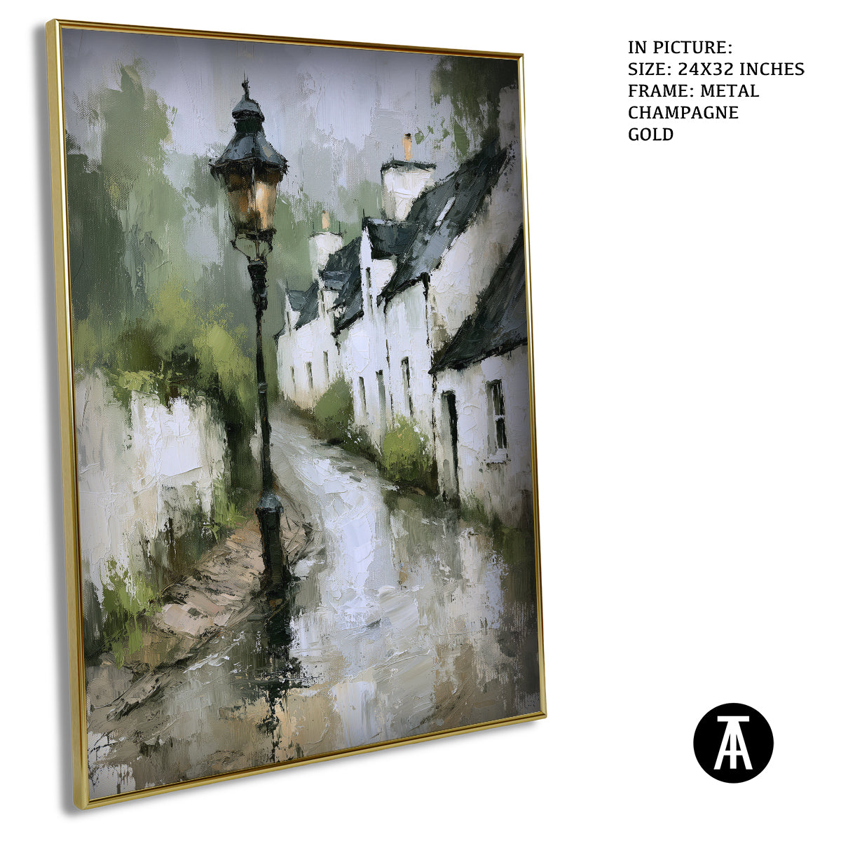 Artwork in Metal Champagne Gold Frame
