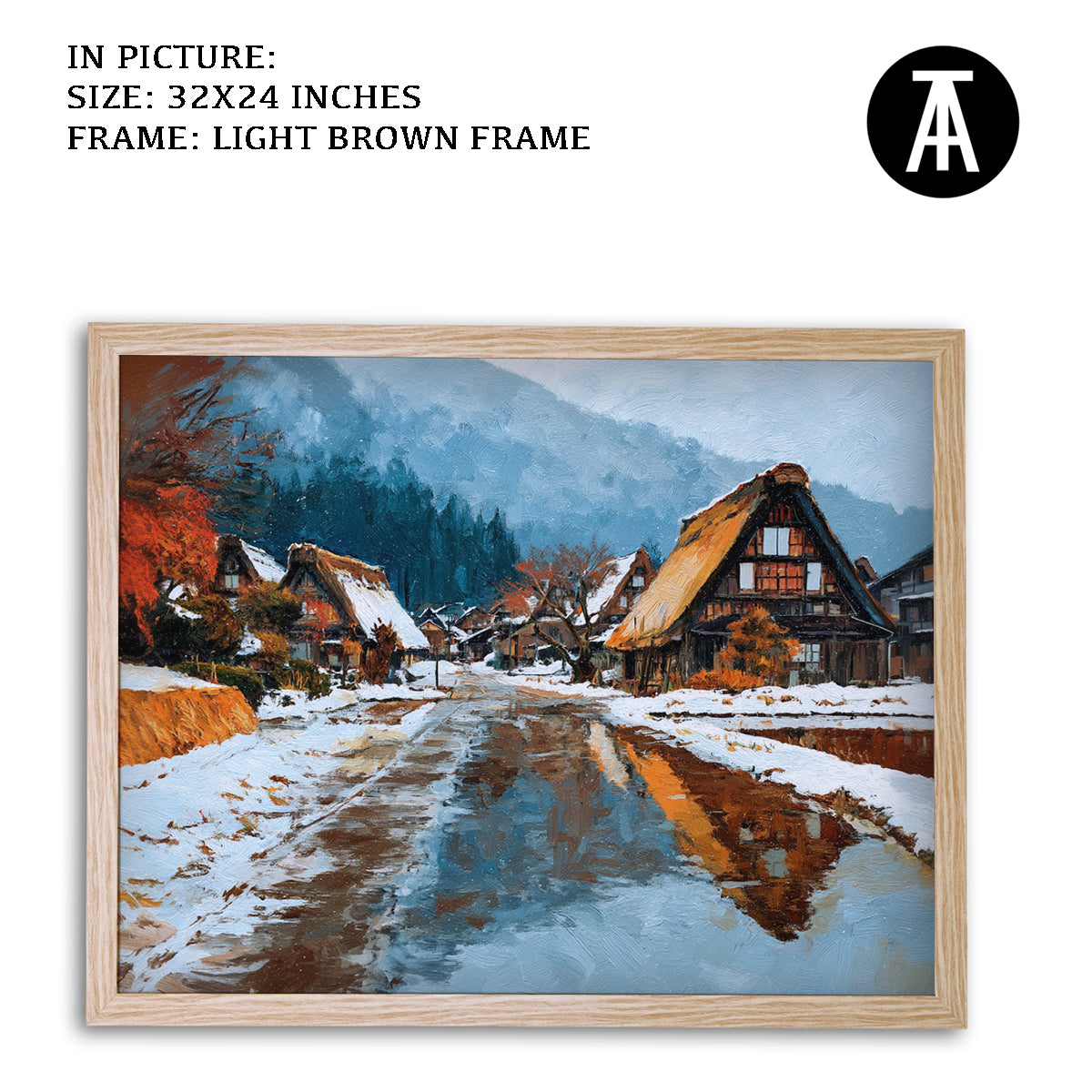 Artwork in Dark Brown Frame