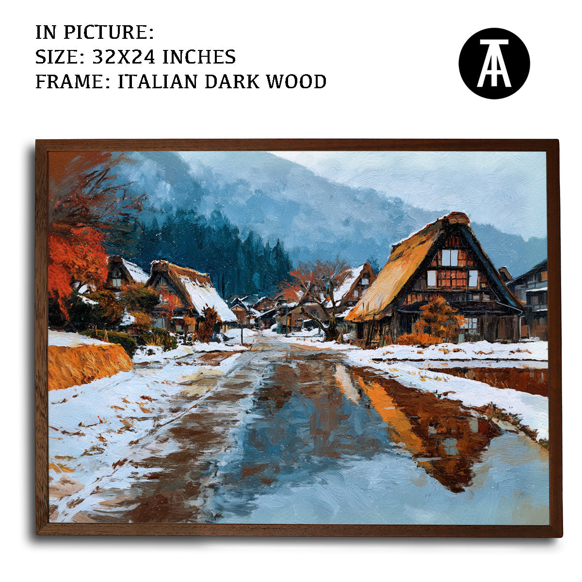 Artwork in Dark Wood Frame