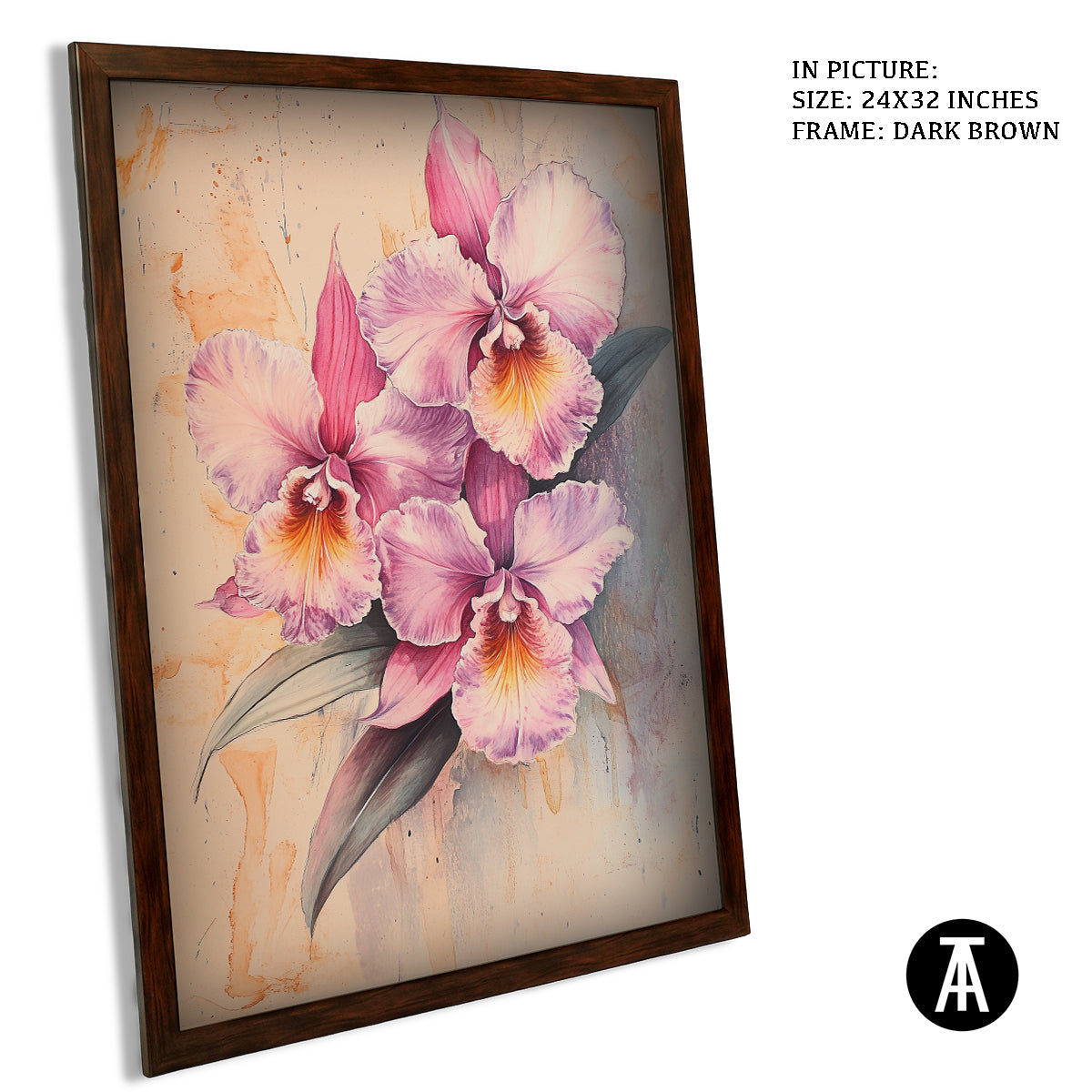Sample Artwork in Dark Brown Frame