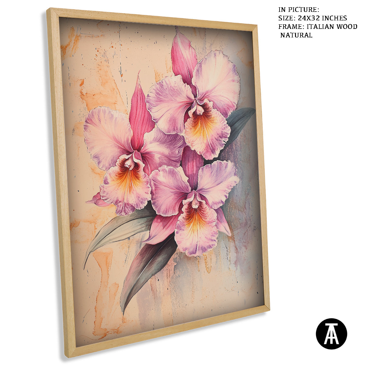 Sample Artwork in Italian Wood Framing Natural