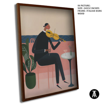 Artwork in Dark Wood Frame