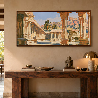 Panoramic Indian Painting in a Lifestyle Setting