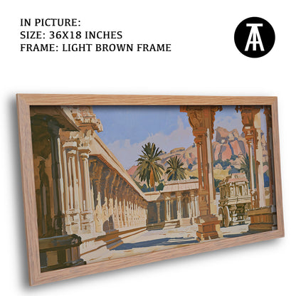 Artwork in Light Brown Frame