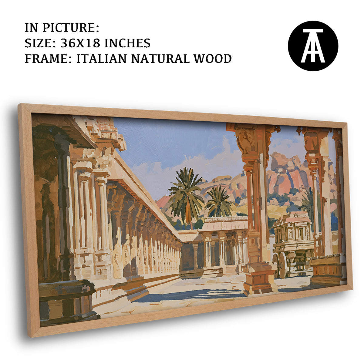 Artwork in Natural Wood Frame