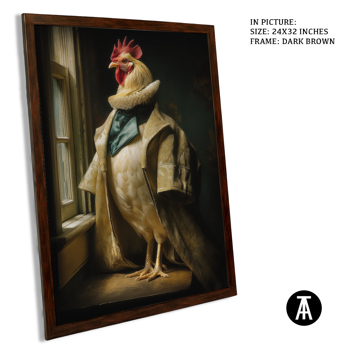 Artwork in Dark Brown Frame